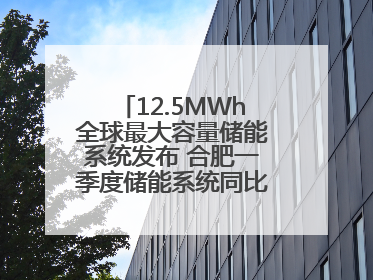12.5MWh全球最大容量储能系统发布 合肥一季度储能系统同比增长425%