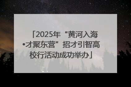 2025年“黄河入海•才聚东营”招才引智高校行活动成功举办