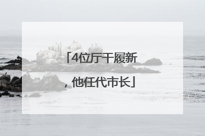 4位厅干履新，他任代市长