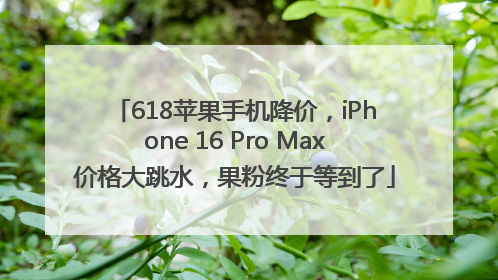 618苹果手机降价，iPhone 16 Pro Max价格大跳水，果粉终于等到了