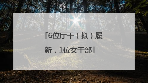 6位厅干（拟）履新，1位女干部